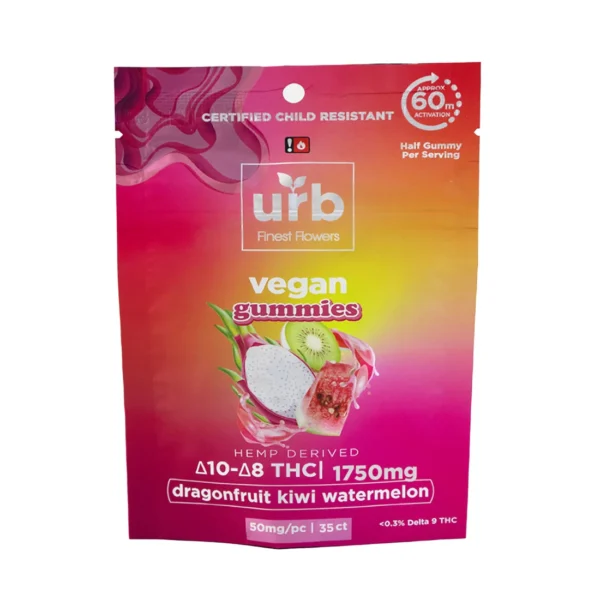 Urb Vegan Gummies Dragonfruit Kiwi Watermelon 1750mg